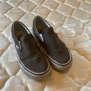 Gray vans slip ons